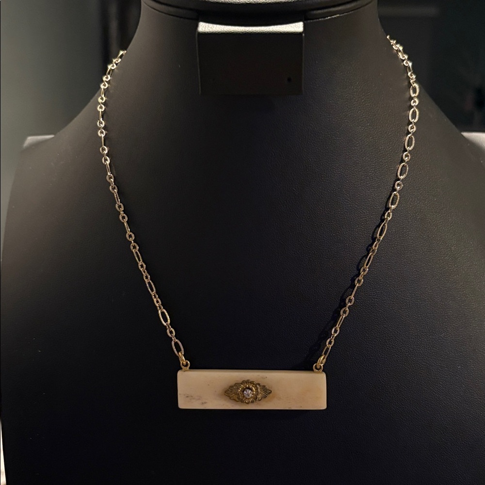 Shelly Russum Pendant Bar Necklace Crystal Handmade Necklace